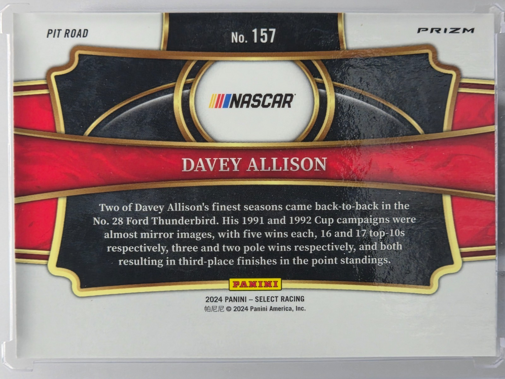 2024 Panini Select - Davey Allison - Silver Holo Prizm - #157 - Buy 3 Get 1