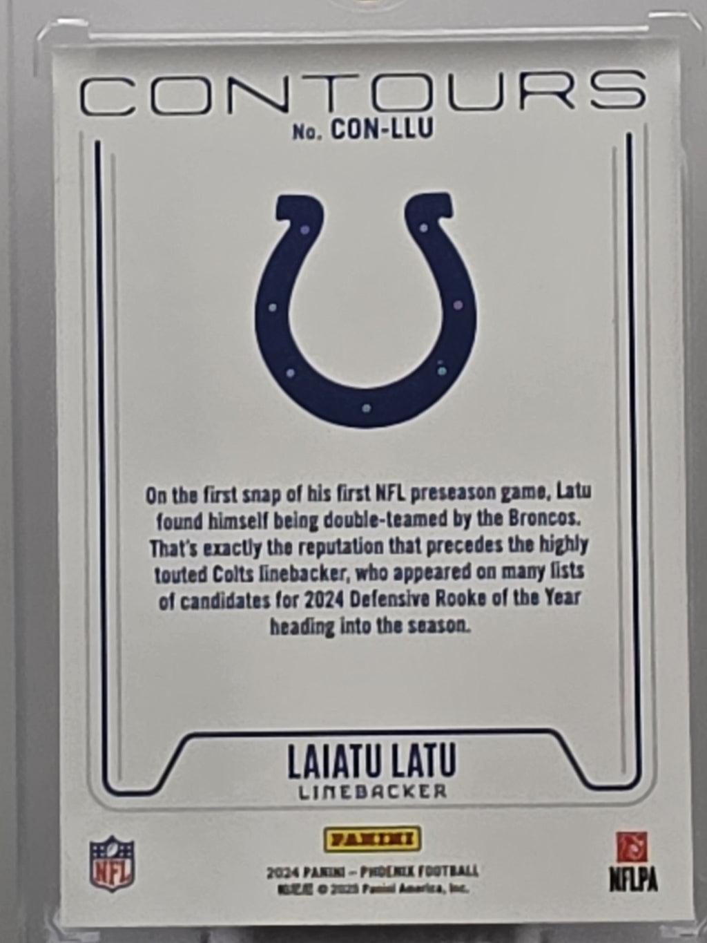 2024 Panini Phoenix - Laiatu Latu (RC) - Contours - #CON-LLU **Buy 3 Get 1**