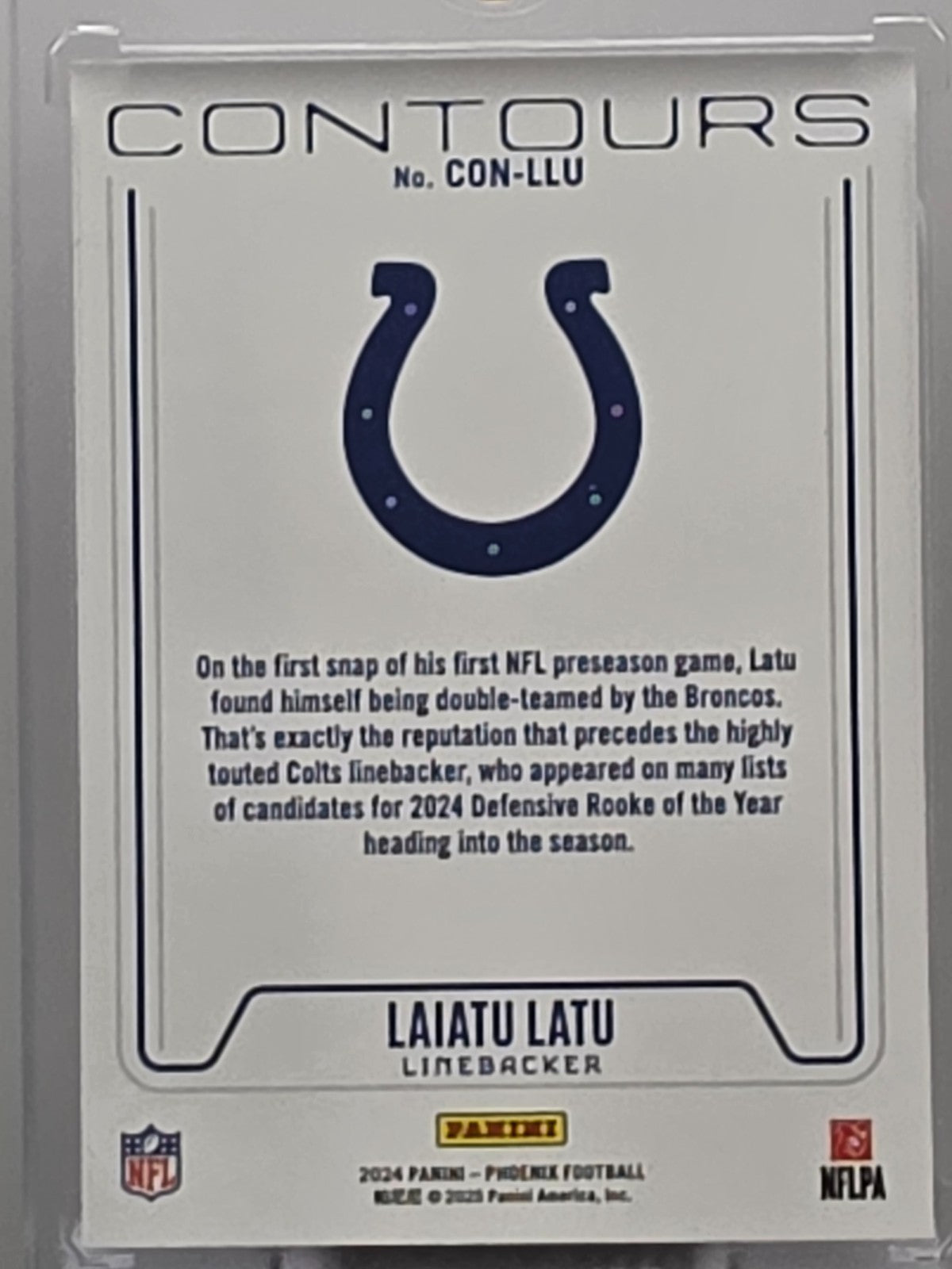 2024 Panini Phoenix - Laiatu Latu (RC) - Contours - #CON-LLU **Buy 3 Get 1**