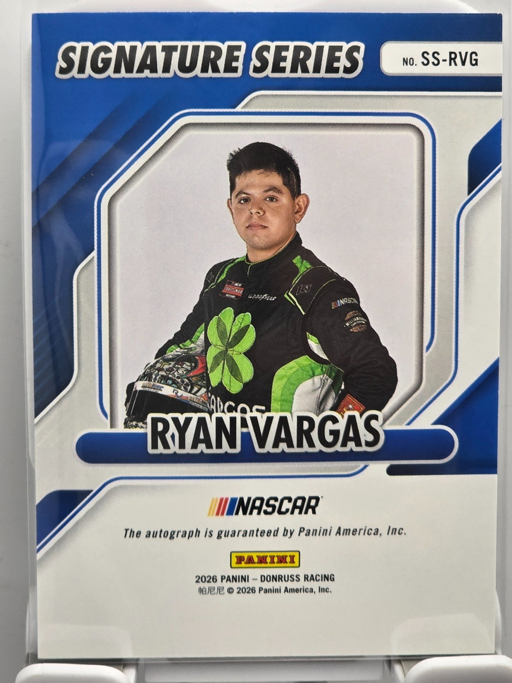 2026 Donruss NASCAR Racing - #SS-RVG Ryan Vargas - Signature Series