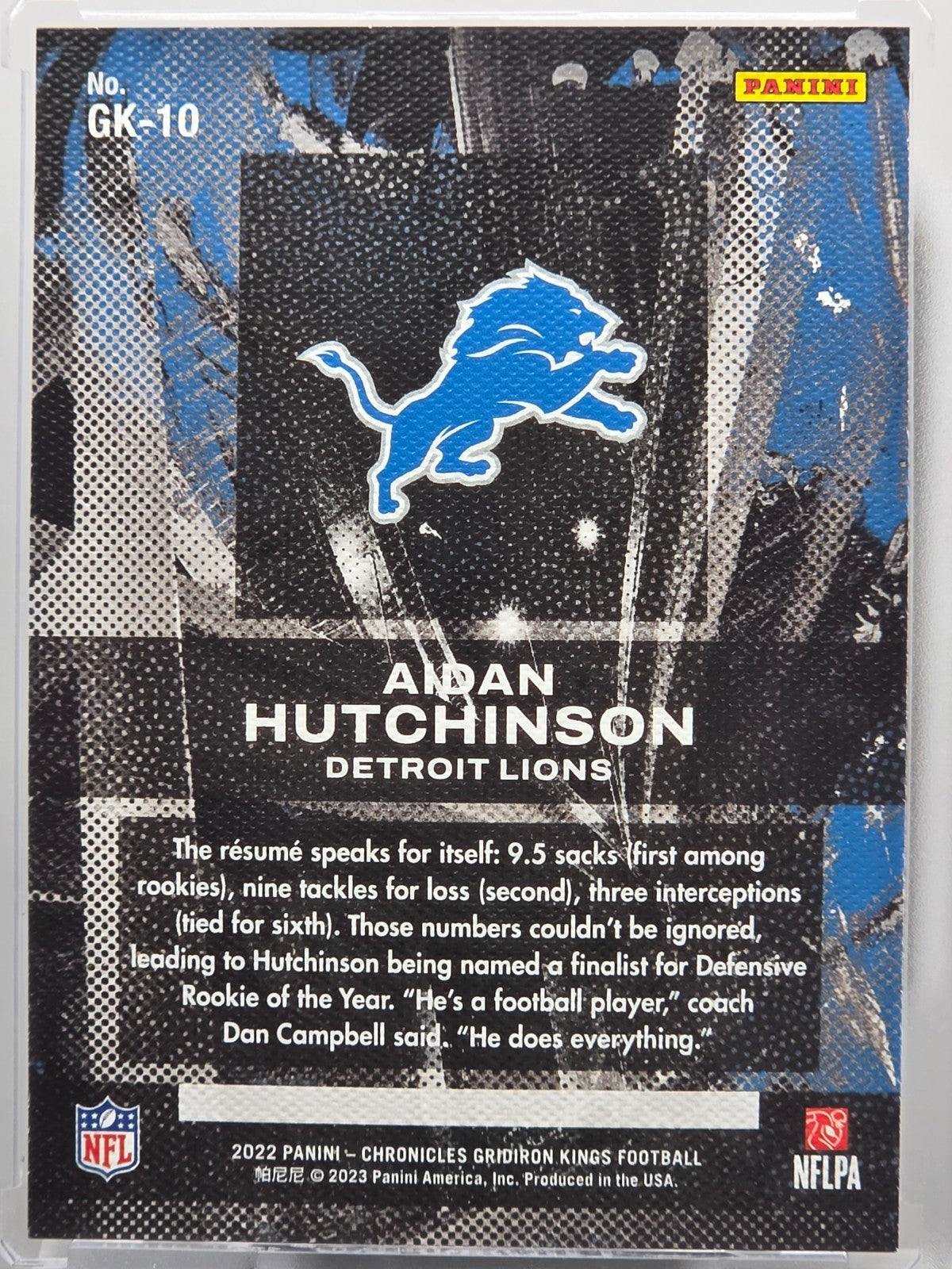 2022 Panini Contenders - Aiden Hutchinson (RC) - Gridiron Kings - #GK-10