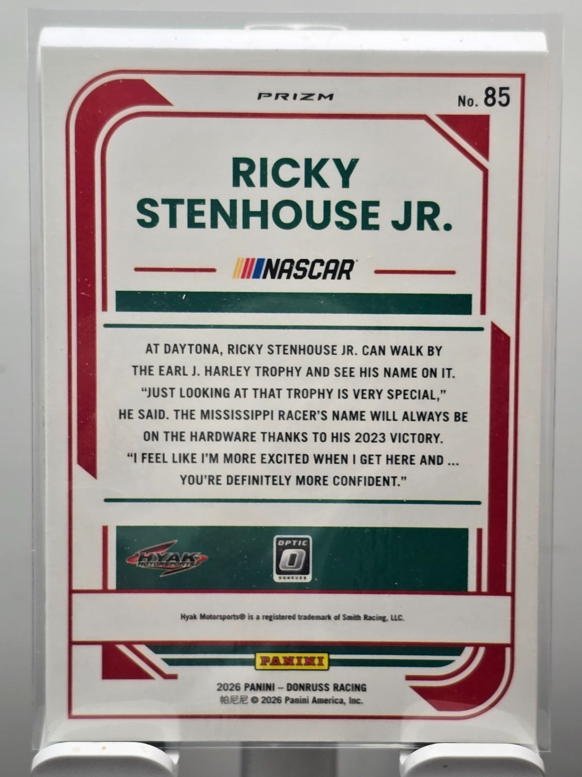 2026 Donruss NASCAR Optic Racing - #85 Ricky Stenhouse Jr. - Holo/SIlver