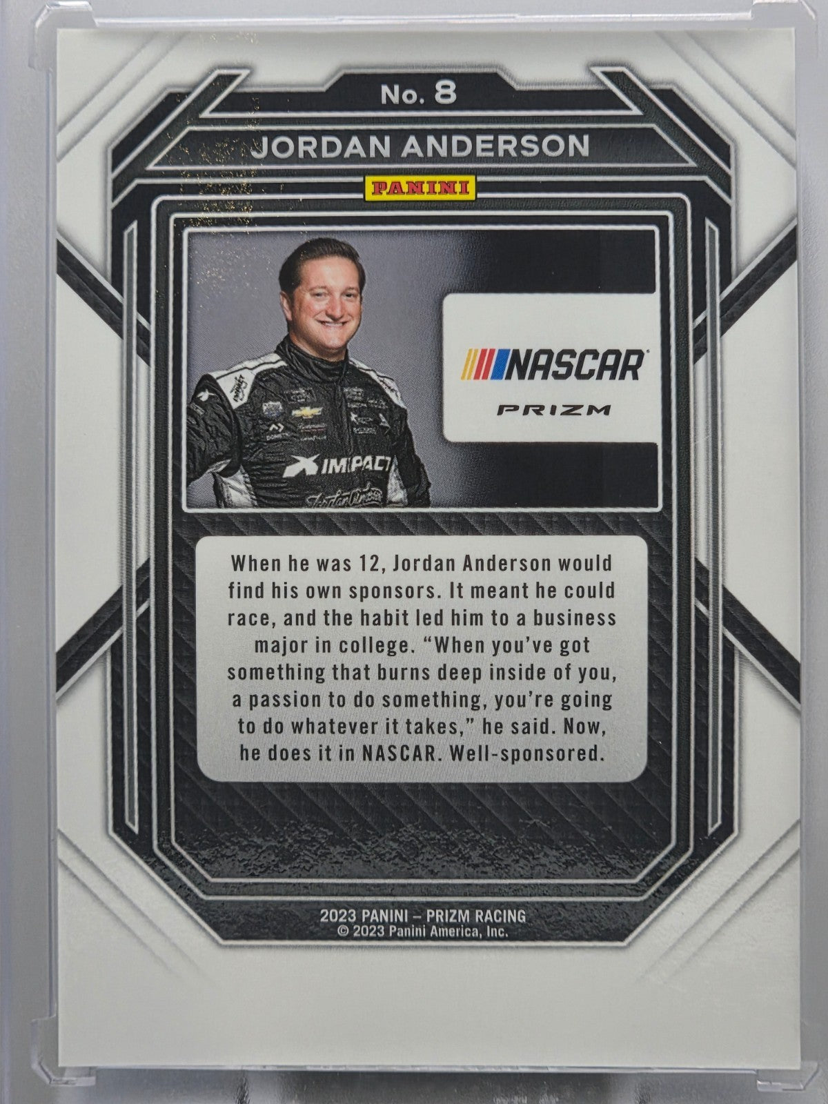 2023 Prizm Racing - Jordan Anderson (RC) - Blue & Carolina Blue Hyper Prizm - #8