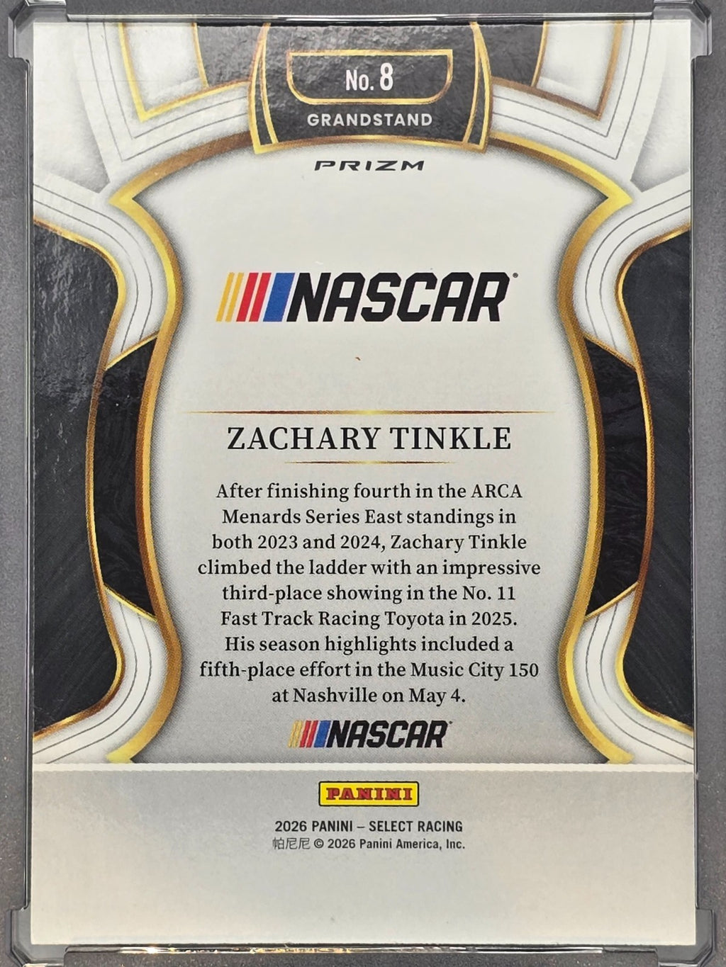 2026 Select Racing - #8 Zachary Tinkle - Grandstand - Tri-Color SP