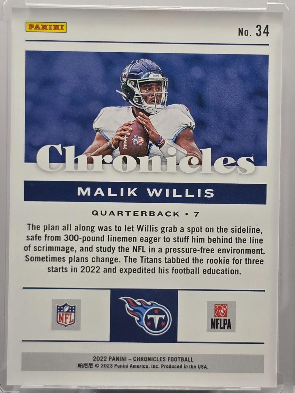2022 Panini Chronicles - Malik Willis (RC) - Base - #34