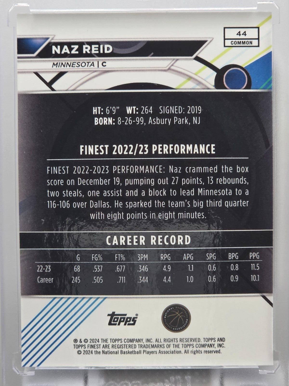 2023-24 Topps Finest - Naz Reid - Blue /150 - #44