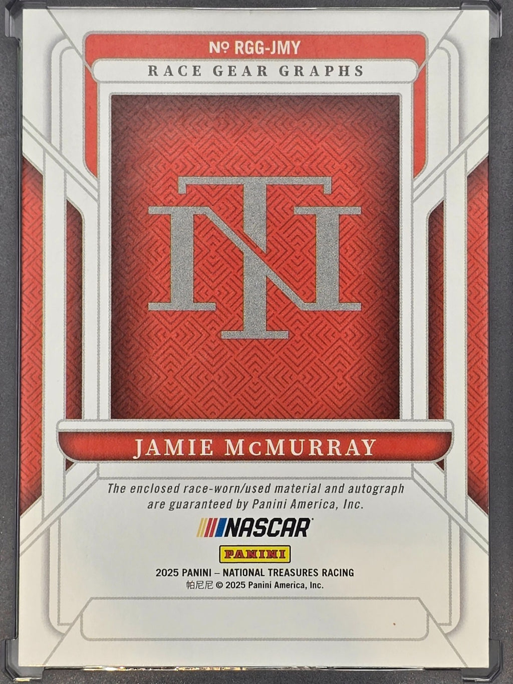 2025 National Treasures - Jamie McMurray - Race Gear Graphs /75 - #RGG-JMY