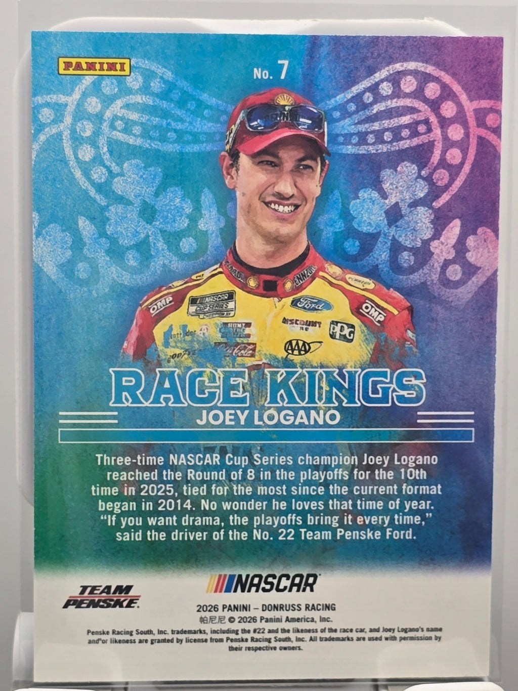 2026 Donruss NASCAR Racing - #7 Joey Logano - Race Kings /199