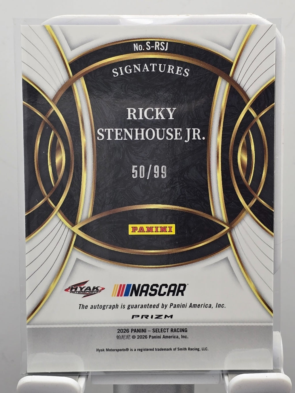 2026 Select Signatures - Ricky Stenhouse Jr. - #S-RSJ - Autograph Blue /99