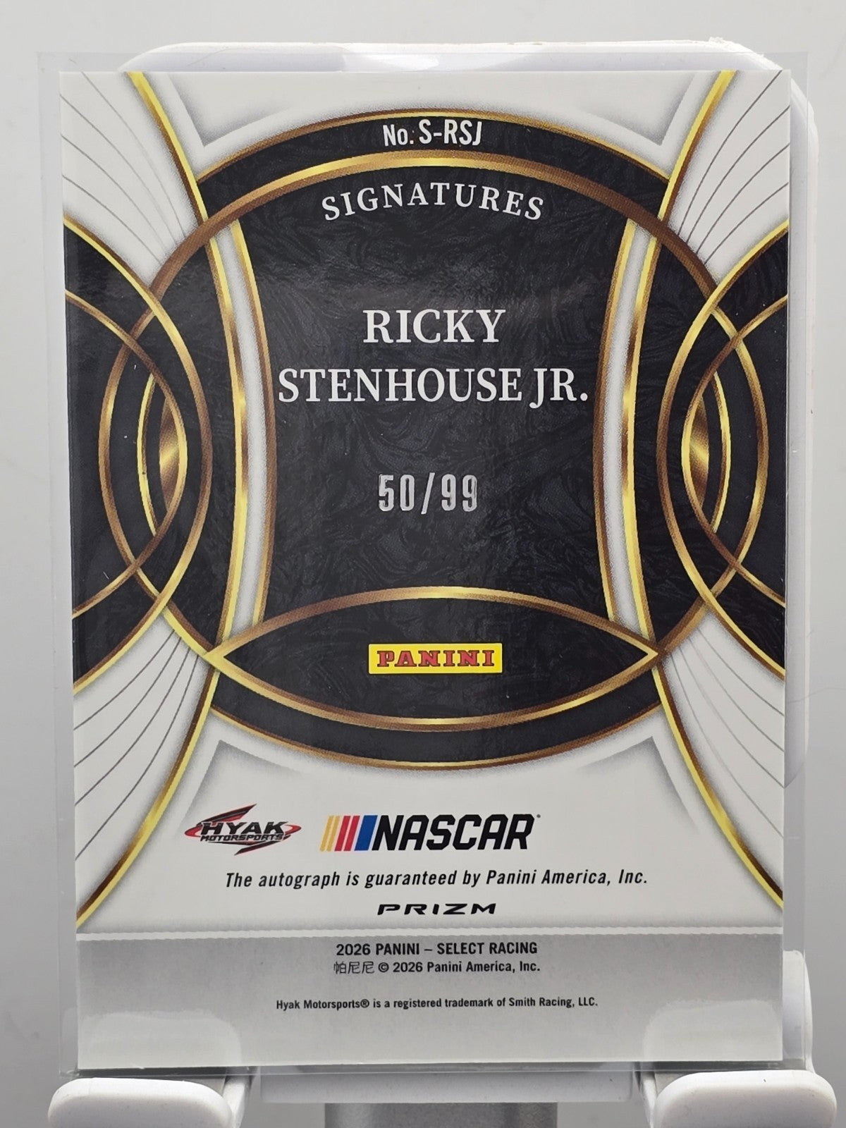 2026 Select Signatures - Ricky Stenhouse Jr. - #S-RSJ - Autograph Blue /99