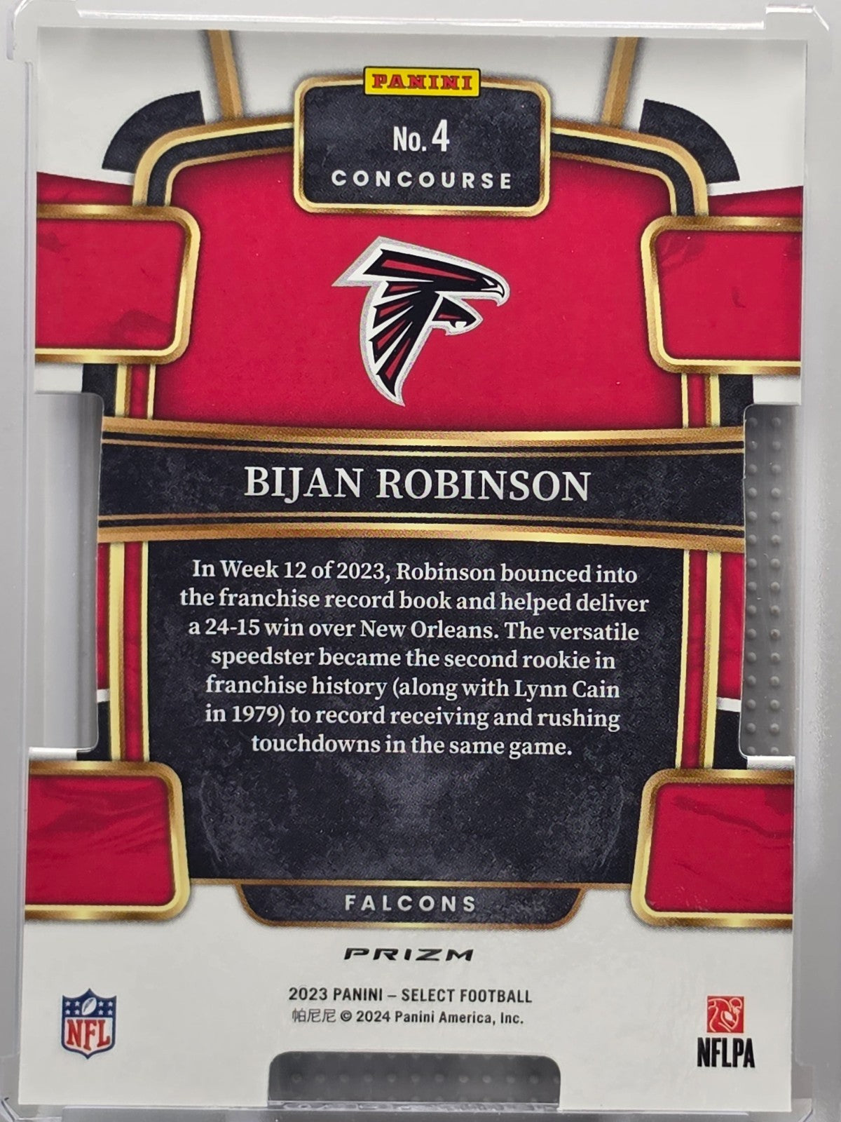 2023 Panini Select - Bijan Robinson (RC) - Green & Black Die-Cut - #4