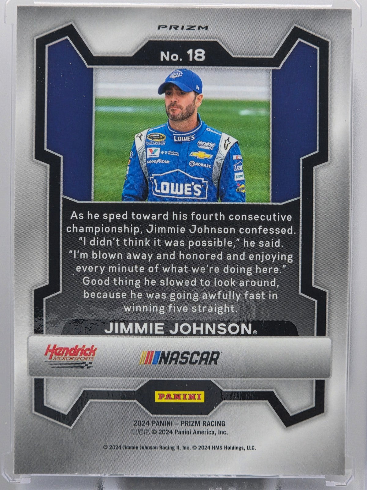 2024 Prizm Racing - Jimmie Johnson - Blue Ice Prizm - #18 - Buy 3 Get 1 Free!