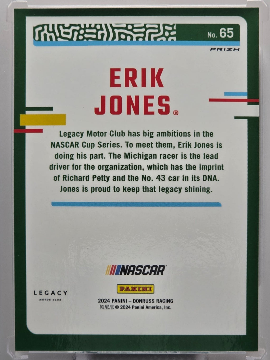 2024 Panini Donruss - Erik Jones - Orange Velocity - #65 - Buy 3 Get 1