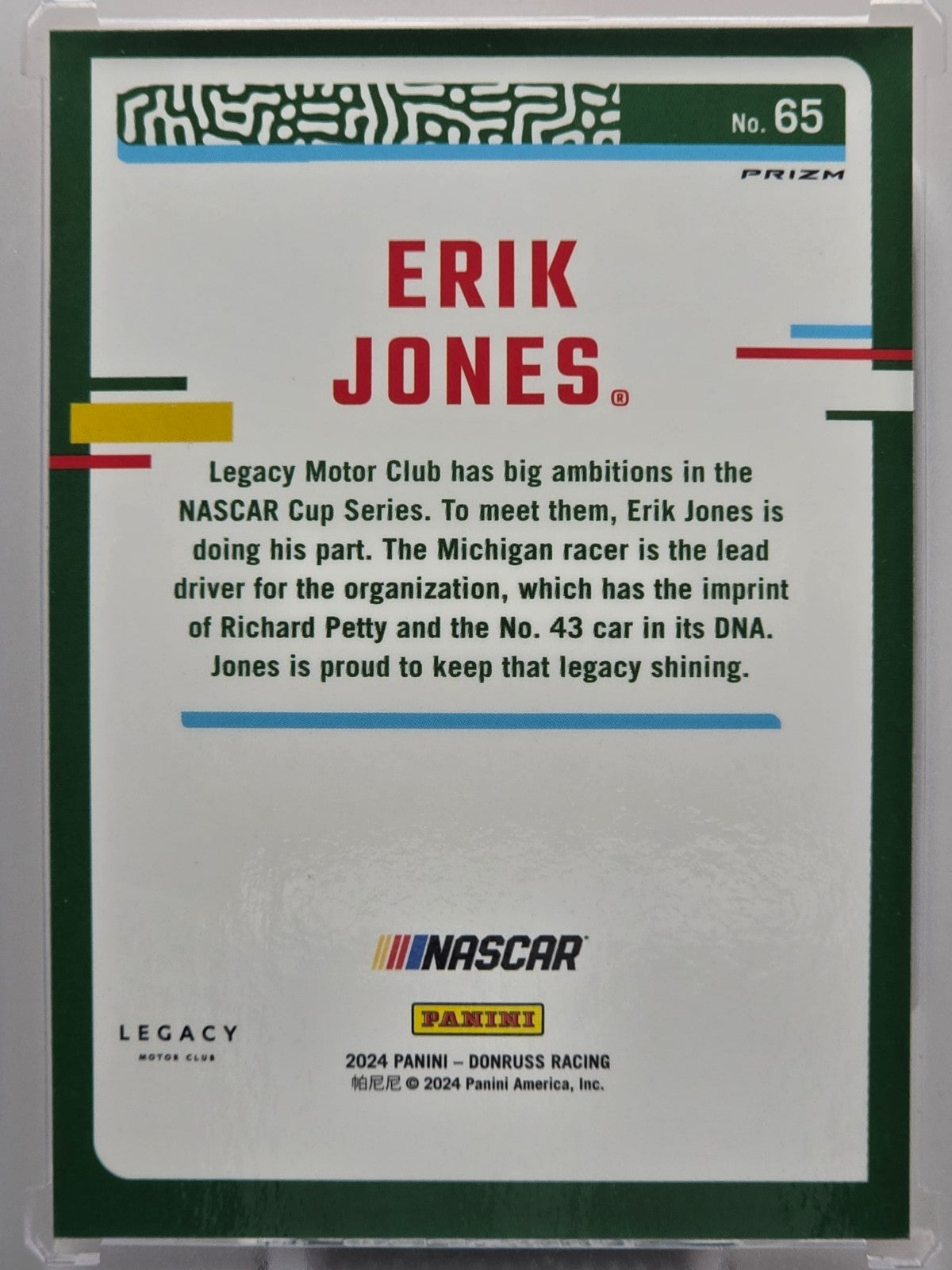 2024 Panini Donruss - Erik Jones - Orange Velocity - #65 - Buy 3 Get 1