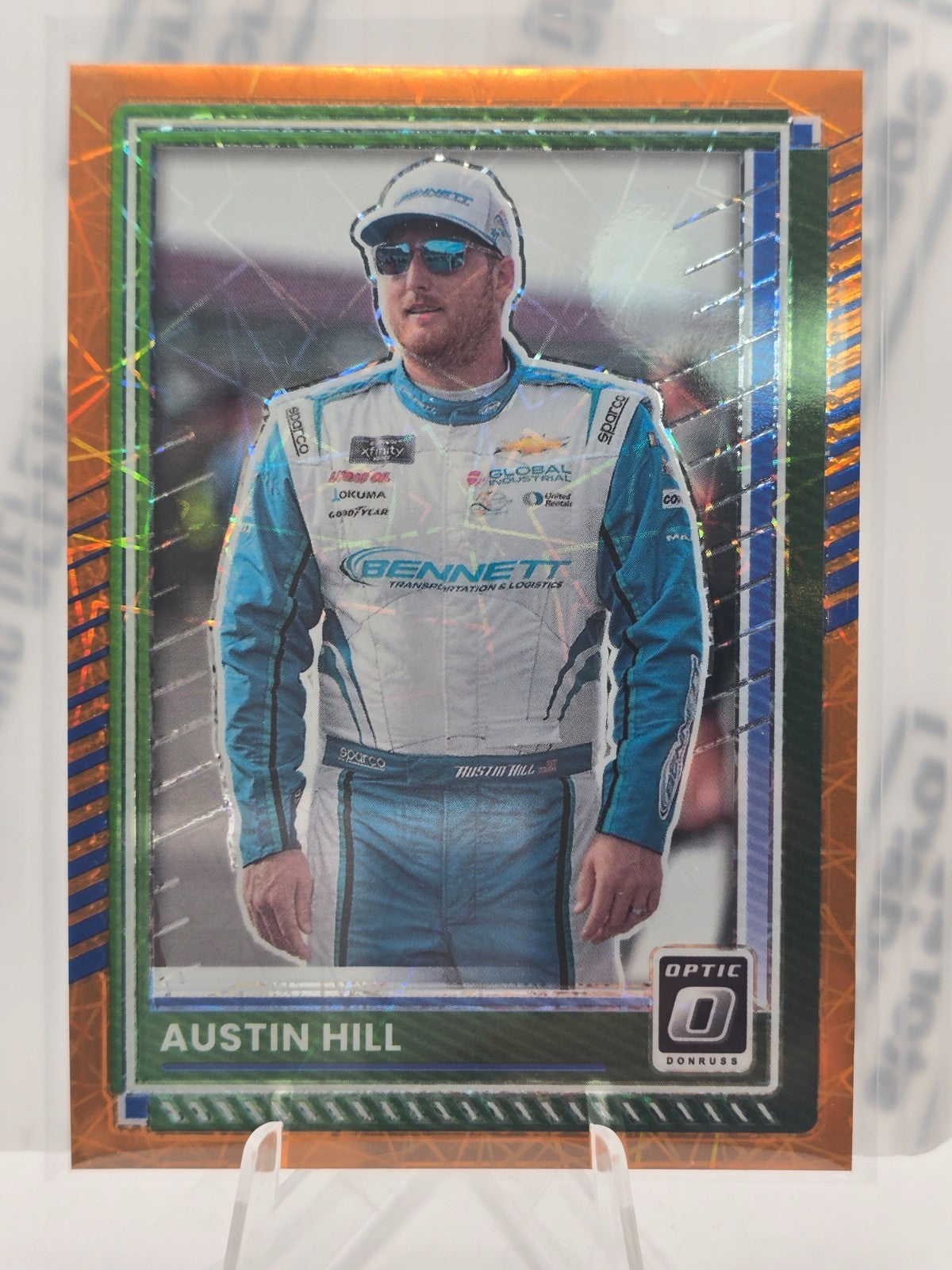 2025 Panini Donruss Racing Optic - #74 Austin Hill  - Orange Velocity