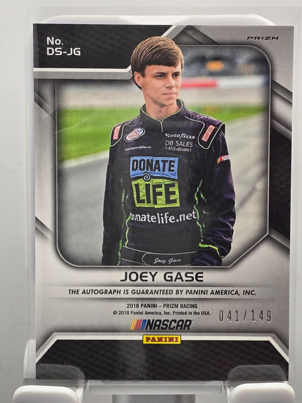 2018 Panini Prizm  - Joey Gase - #DS-JG - Autograph /149