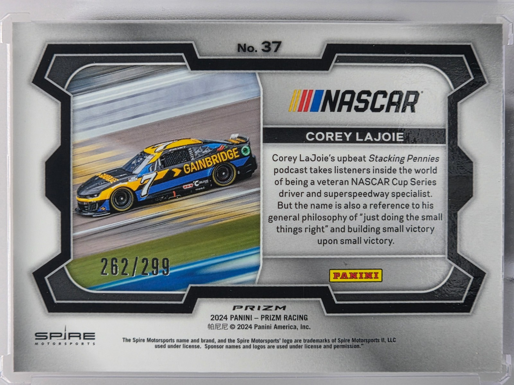 2024 Prizm Racing - Corey Lajoie - Red Prizm /299 - #37