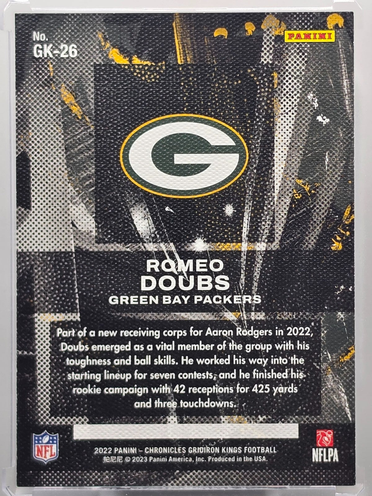 2022 Panini Chronicles - Romeo Doubs (RC) - Gridiron Kings - #GK-26