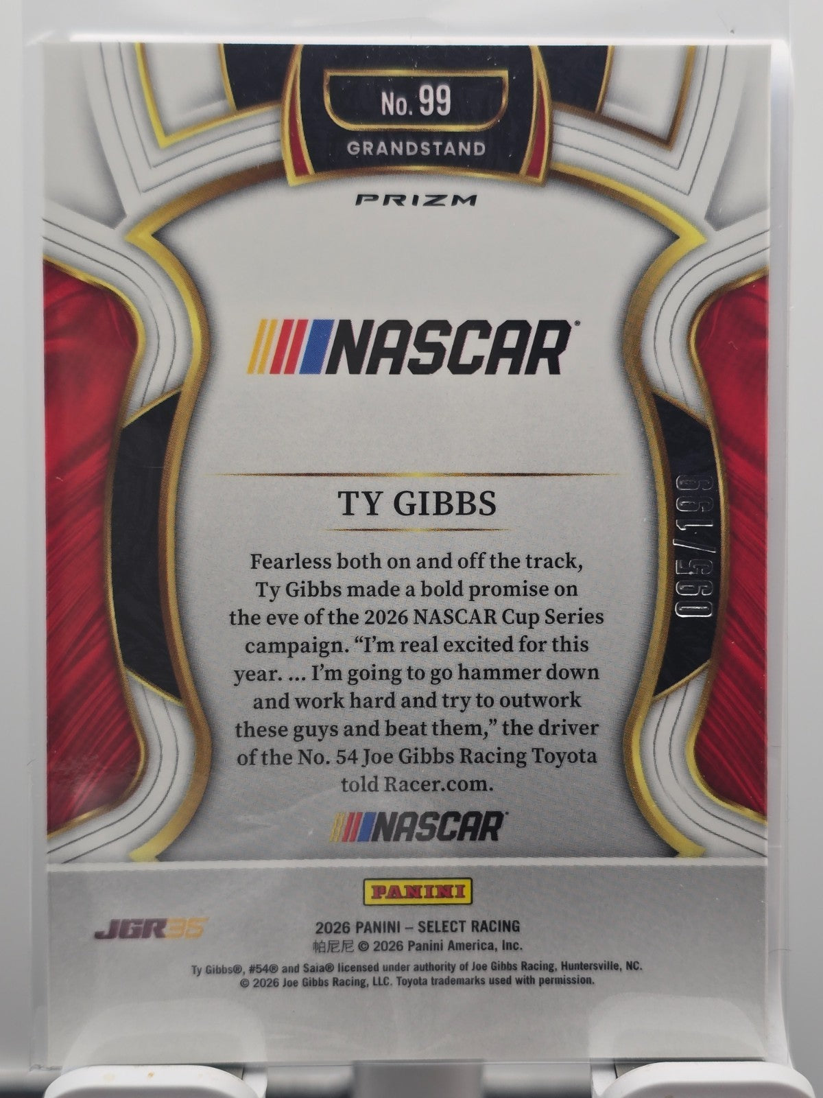 2026 Select Racing - #99 Ty Gibbs - Grandstand - Light Blue /199