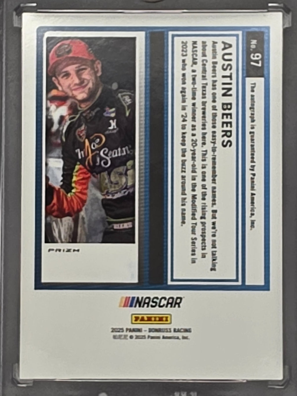 2025 Donruss Optic NASCAR - Austin Beers (RC) - Silver Rookie Autograph - #97
