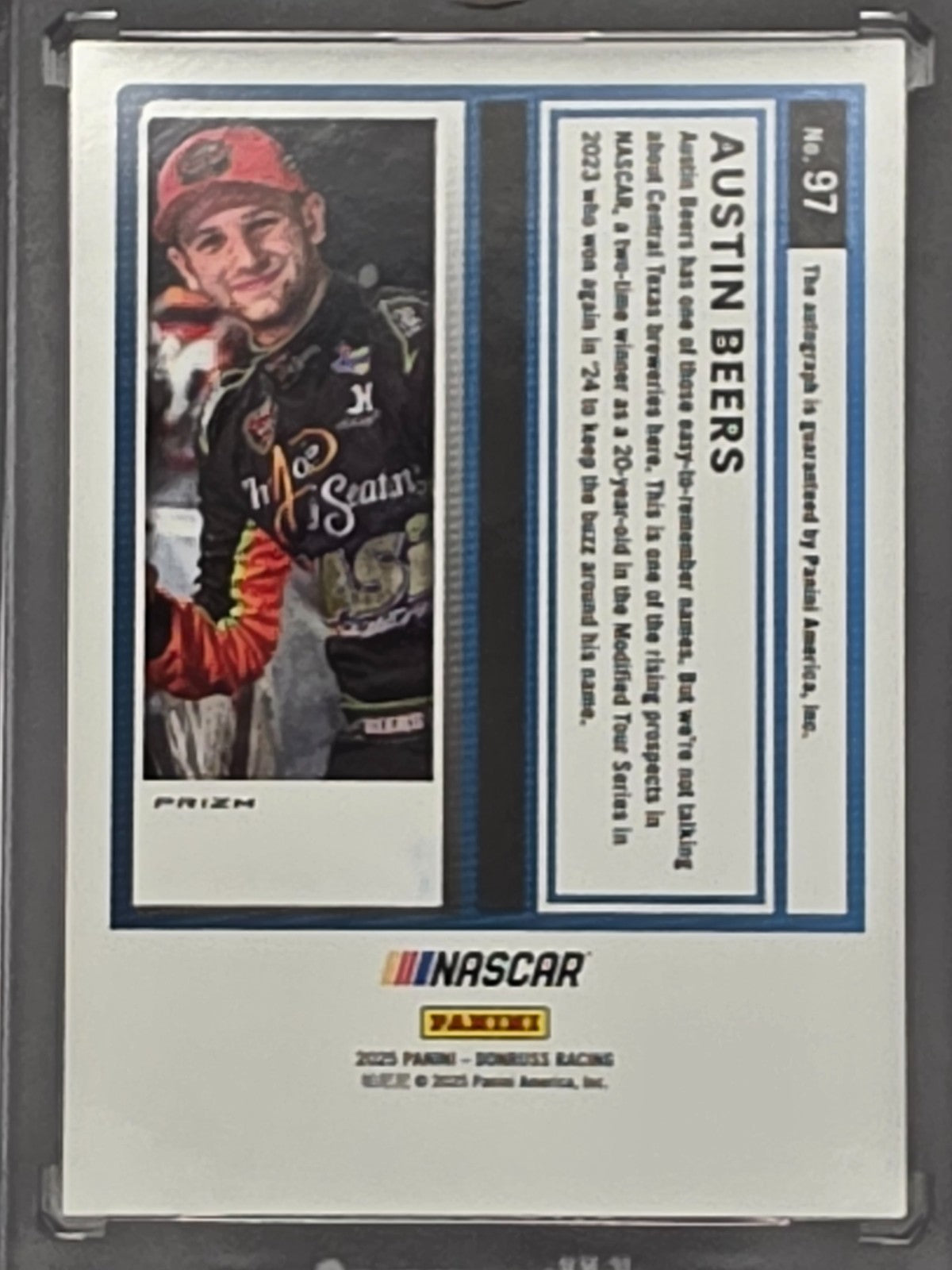 2025 Donruss Optic NASCAR - Austin Beers (RC) - Silver Rookie Autograph - #97