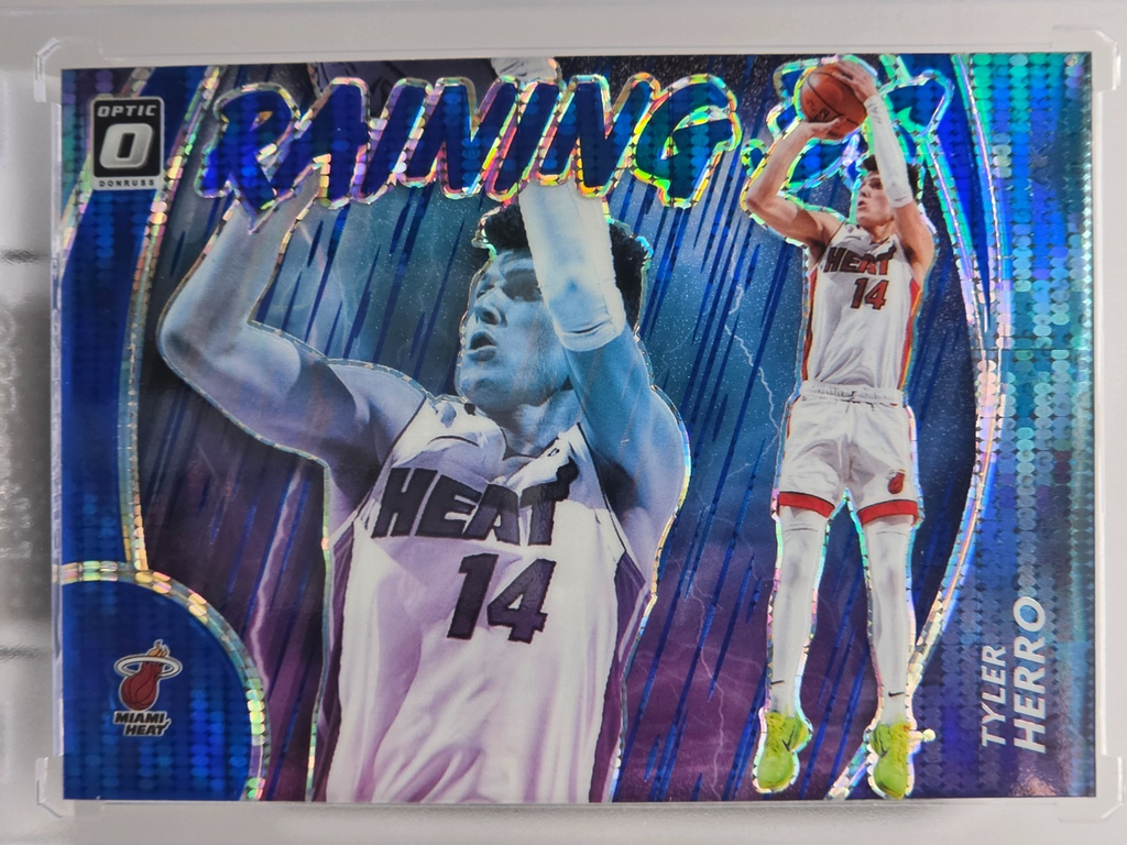 2020-21 Donruss Optic - Tyler Herro - Raining 3's Blue Hyper - #3