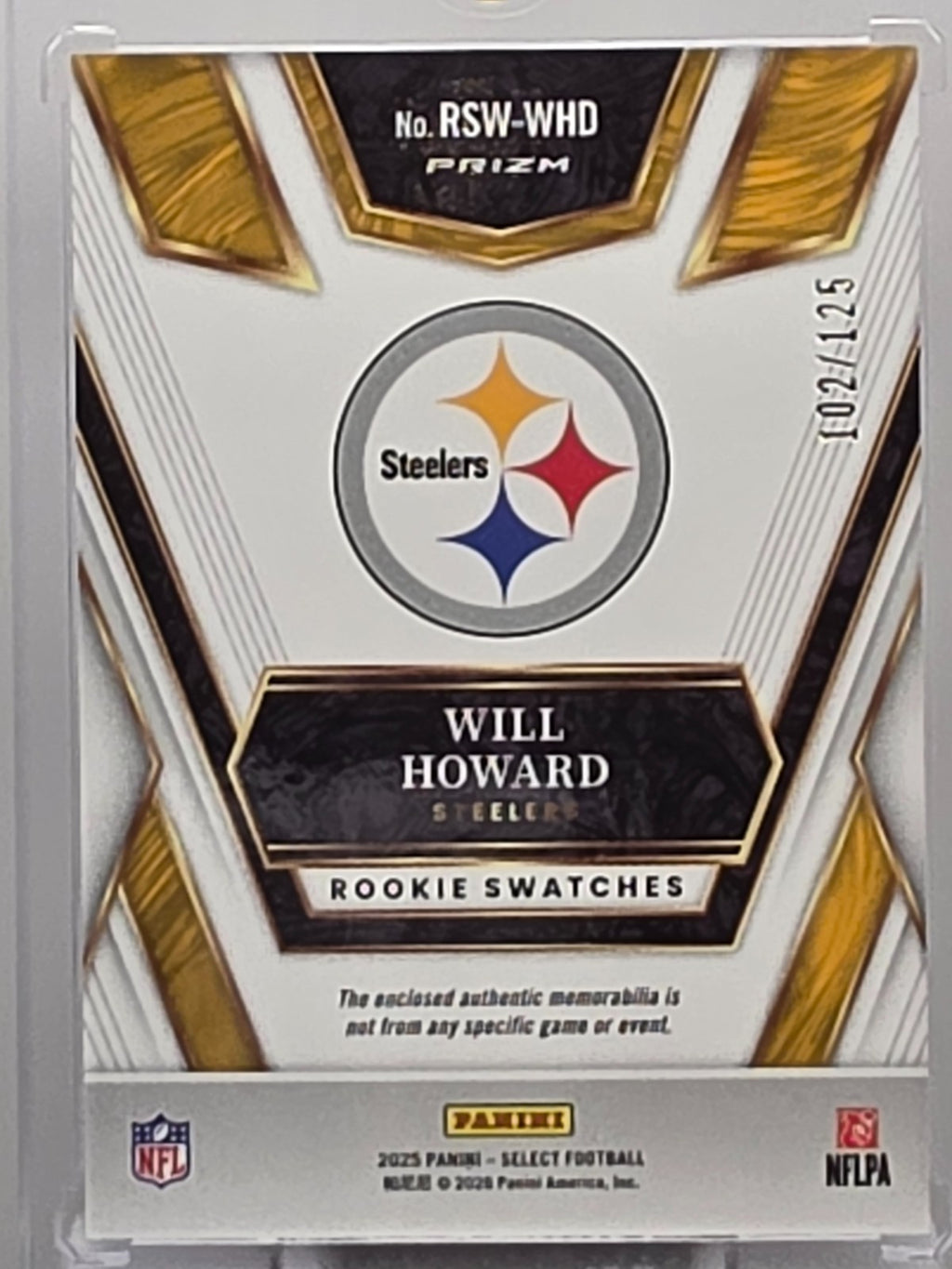 2025 Panini Select - Will Howard (RC) - Silver Prizm /125 - #RSW-WHD