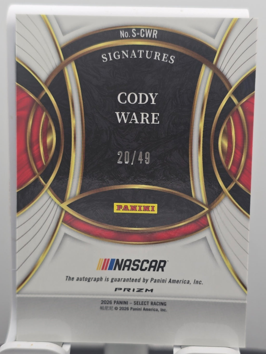 2026 Select Signatures - Cody Ware - #S-CWR - Autograph Purple /49