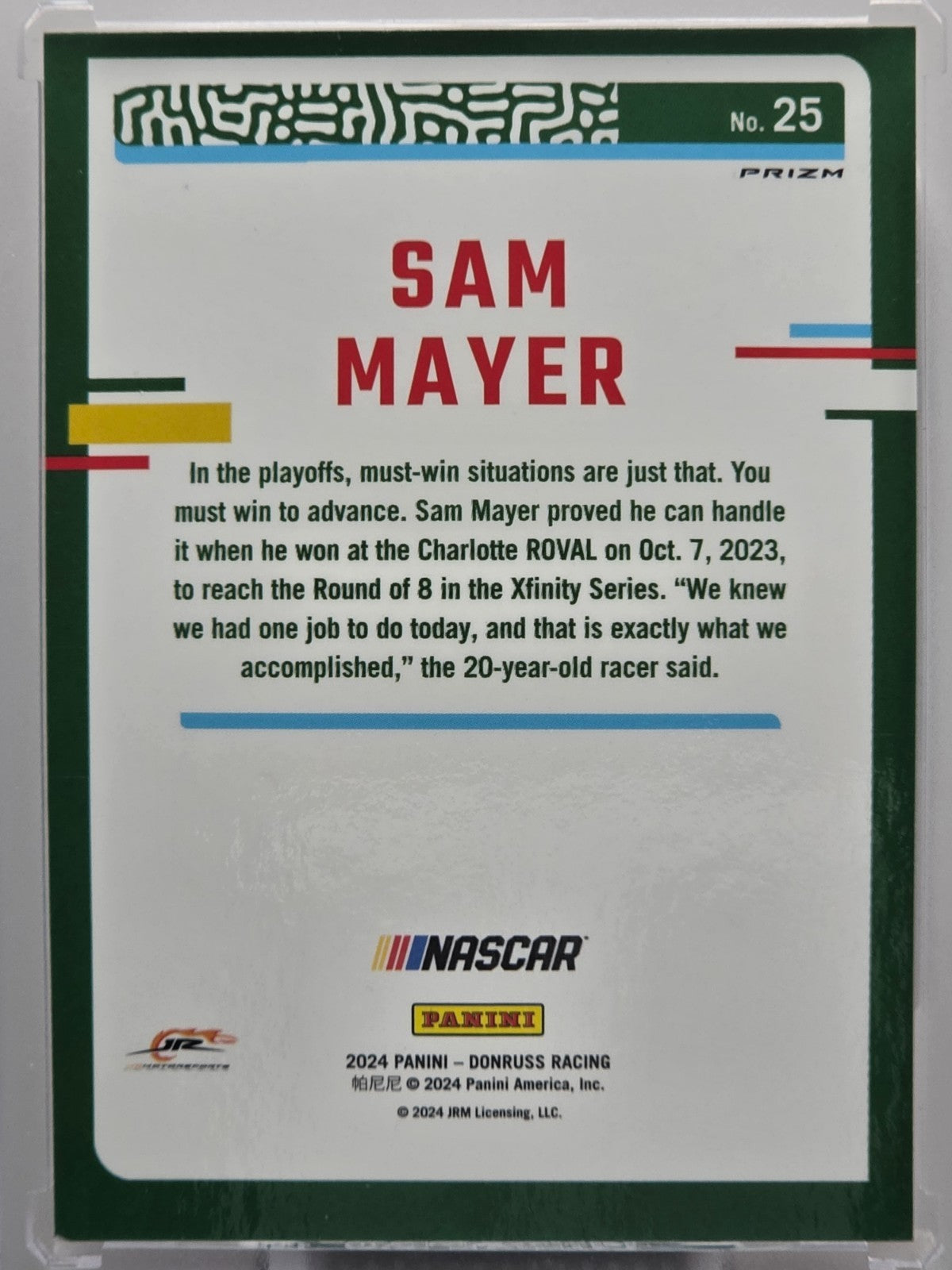 2024 Panini Donruss - Sam Mayer - Orange Velocity - #25 - Buy 3 Get 1