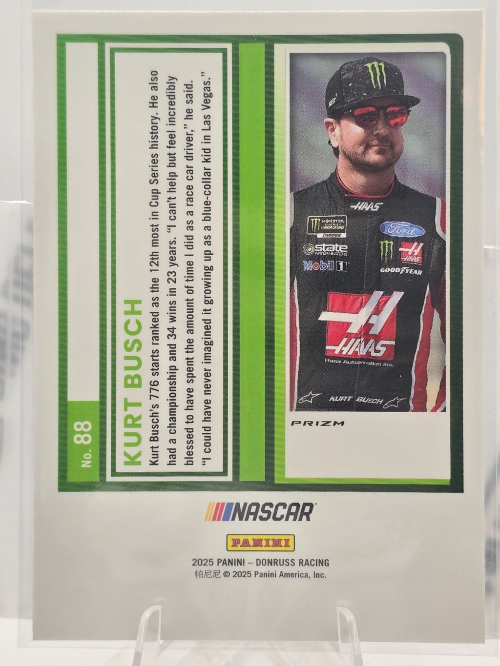 2025 Donruss Optic NASCAR Racing - #88 Kurt Busch - Blue Velocity Prizm