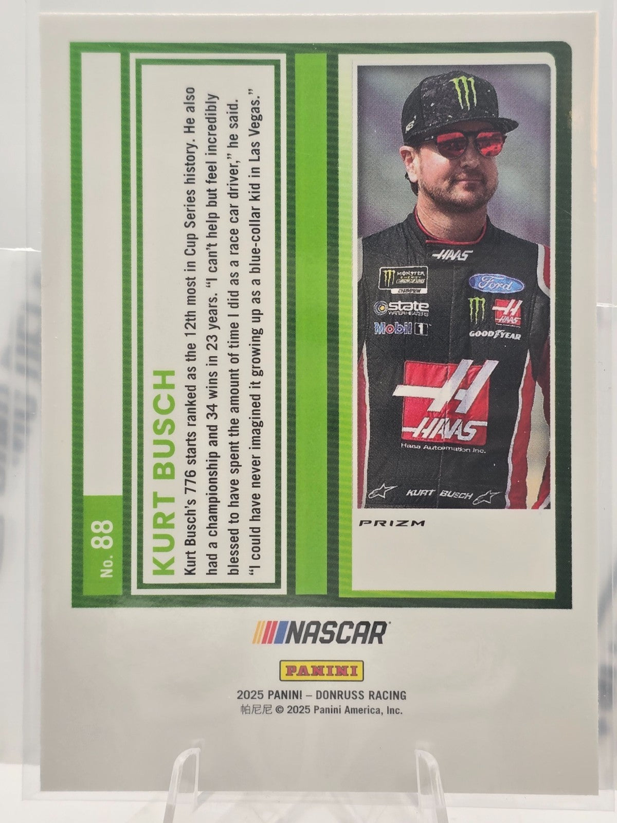 2025 Donruss Optic NASCAR Racing - #88 Kurt Busch - Blue Velocity Prizm