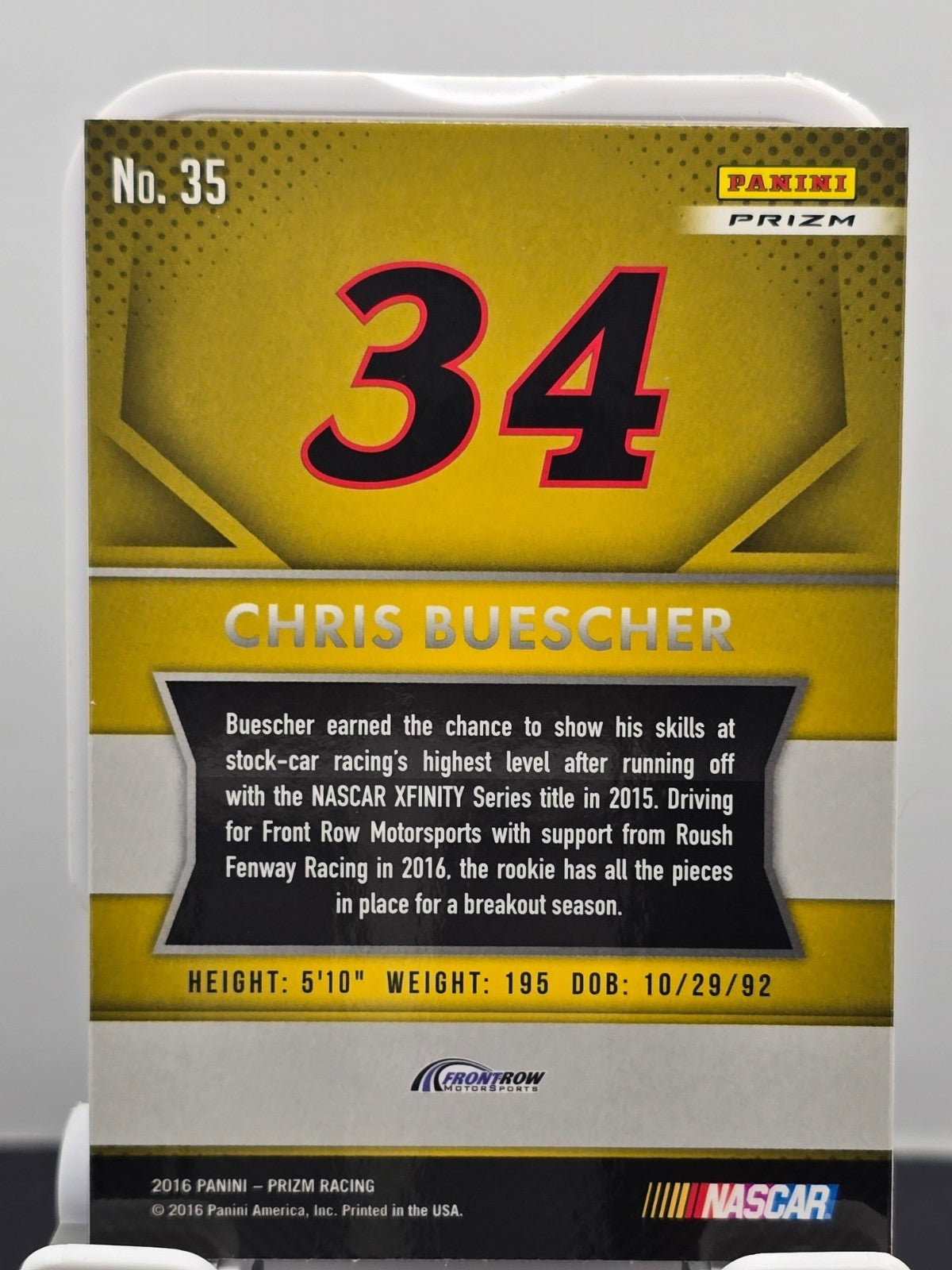 2016 Prizm Racing - #35 Chris Buescher (RC) - Red, White & Blue Prizm SP