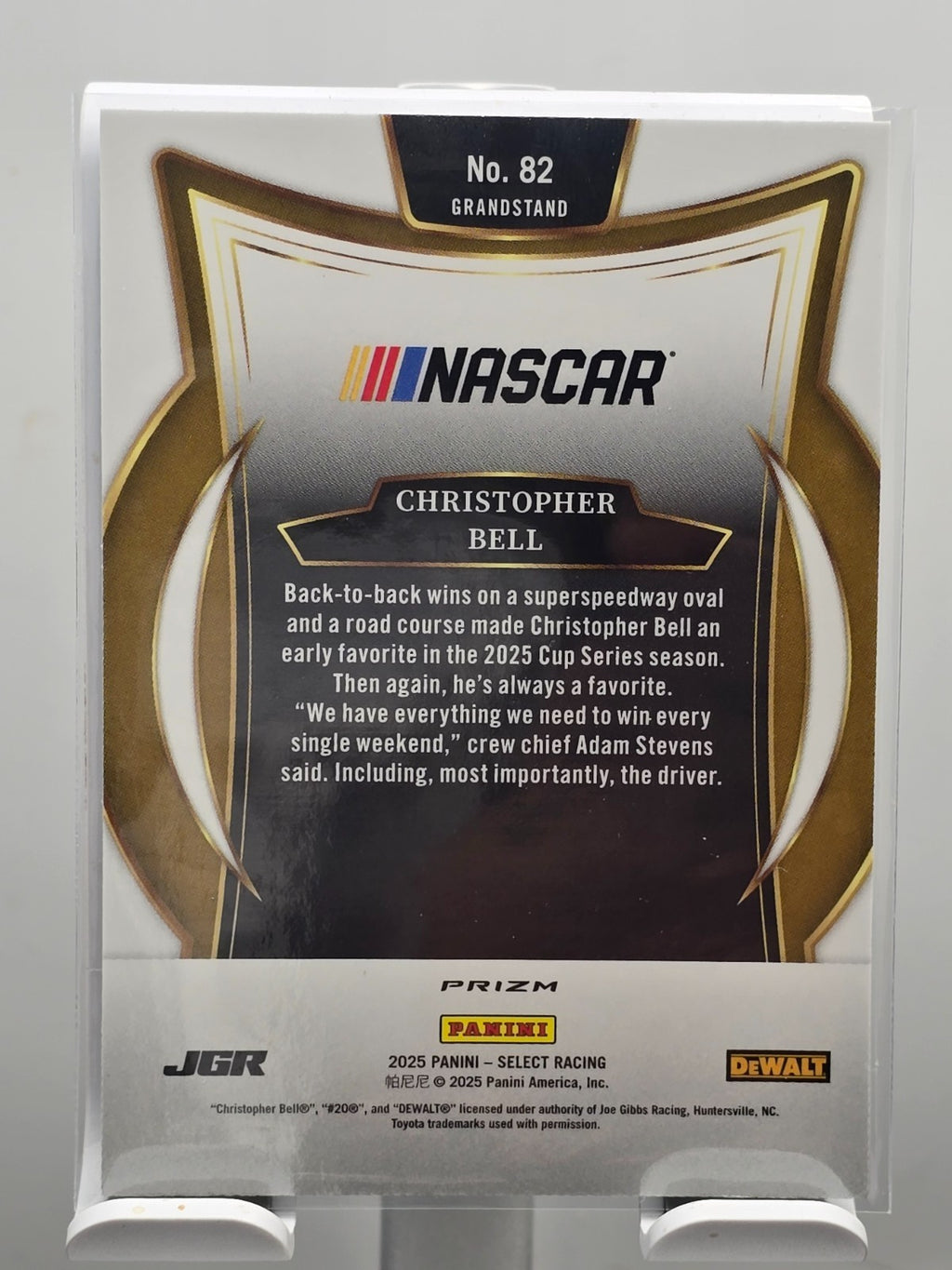 2025 Select Nascar Racing - #82 Christopher Bell - Grandstand - Silver