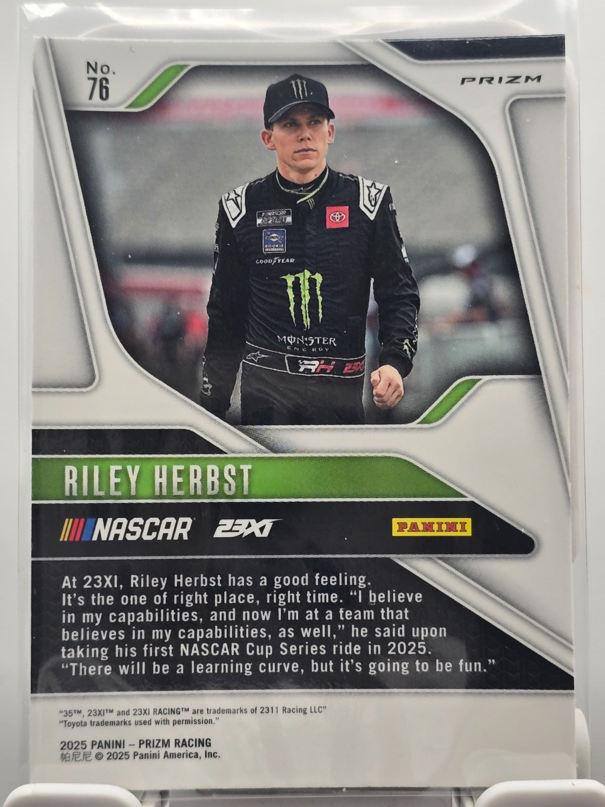 2025 Prizm Racing - #76 Riley Herbst -  Silver Prizm