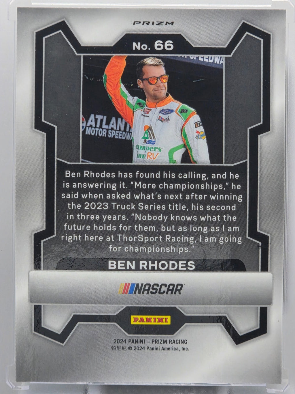 2024 Prizm Racing - Ben Rhodes  - Green Ice Prizm - #66 - Buy 3 Get 1!