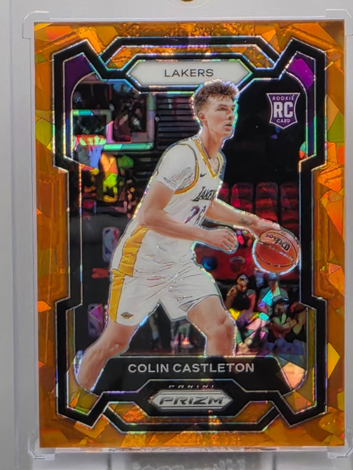 2023-24 Panini Prizm - Colin Castleton (RC) - Orange Cracked Ice Prizm - #287