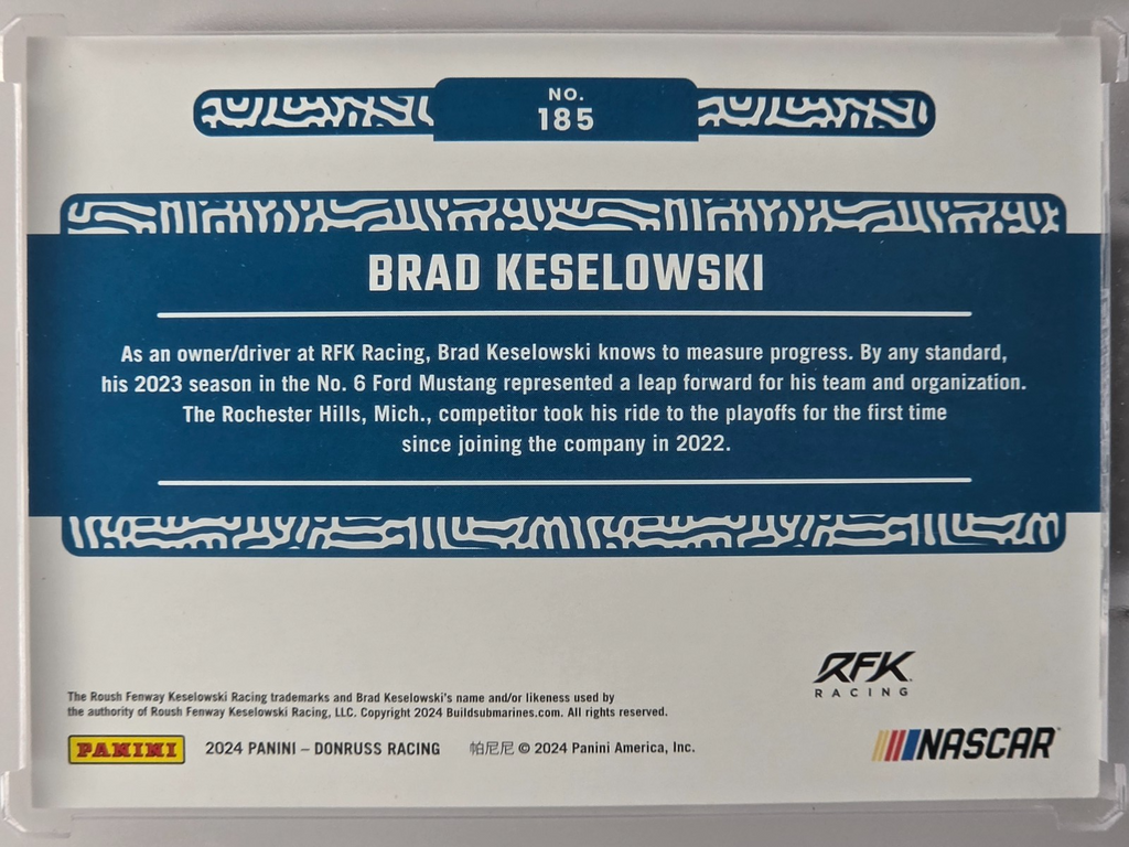 2024 Panini Donruss - Brad Keselowski - Red /299 - #185 - Buy 3 Get 1