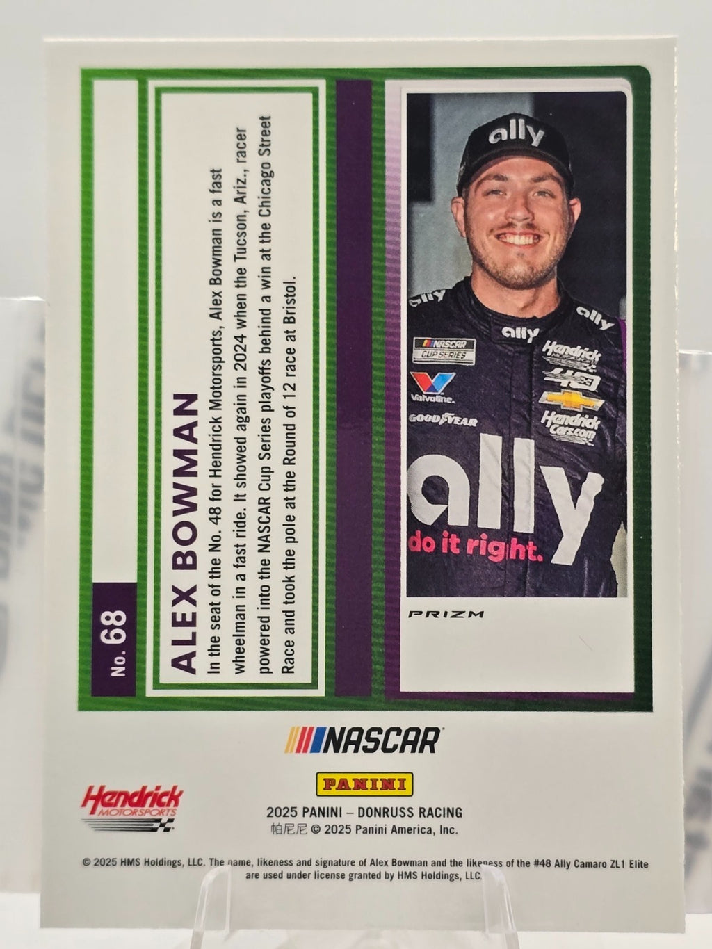 2025 Panini Donruss Racing Optic - #68 Alex Bowman  - Orange Velocity