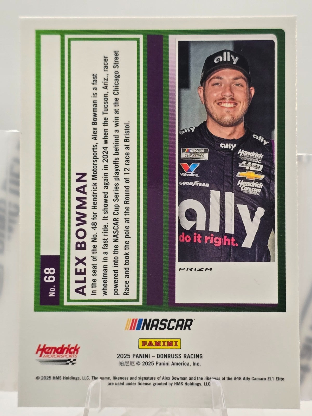 2025 Panini Donruss Racing Optic - #68 Alex Bowman  - Orange Velocity