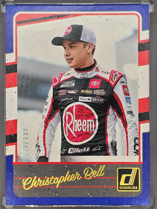 #138 Christopher Bell - Throwback - Blue Base /199 - 2026 Donruss NASCAR Racing
