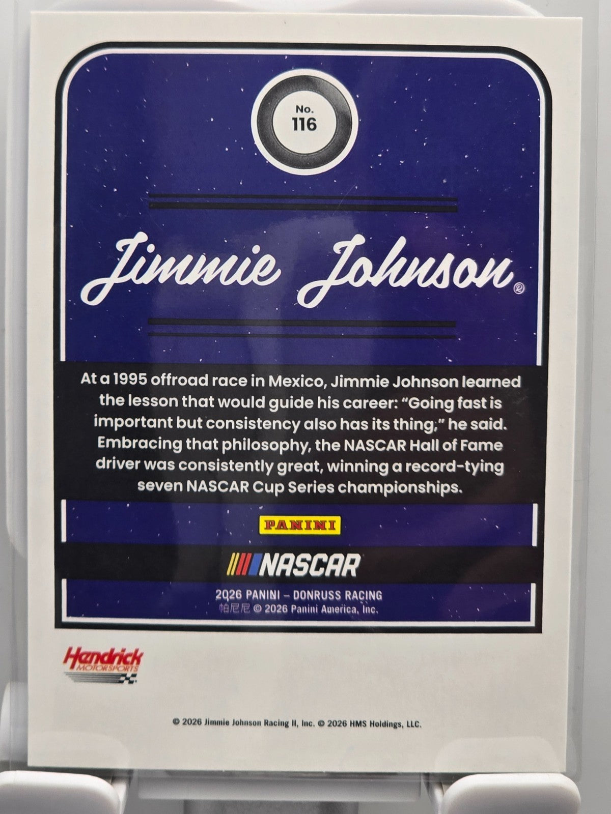 2026 Donruss NASCAR Racing - #116 Jimmie Johnson - Throwback - Laser Base SP