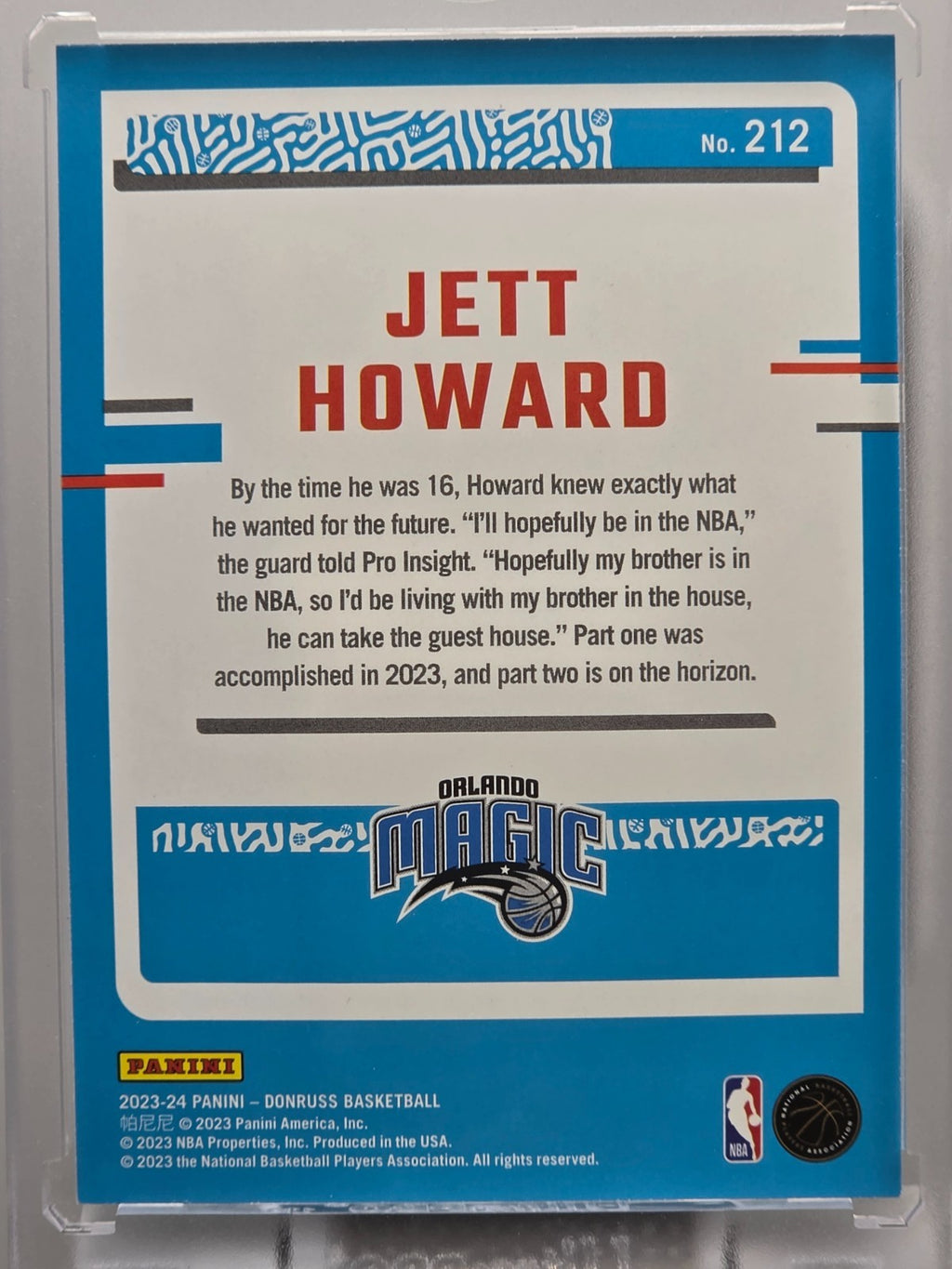 2023-24 Donruss - Jett Howard (RC) - Holo Green Laser - #212
