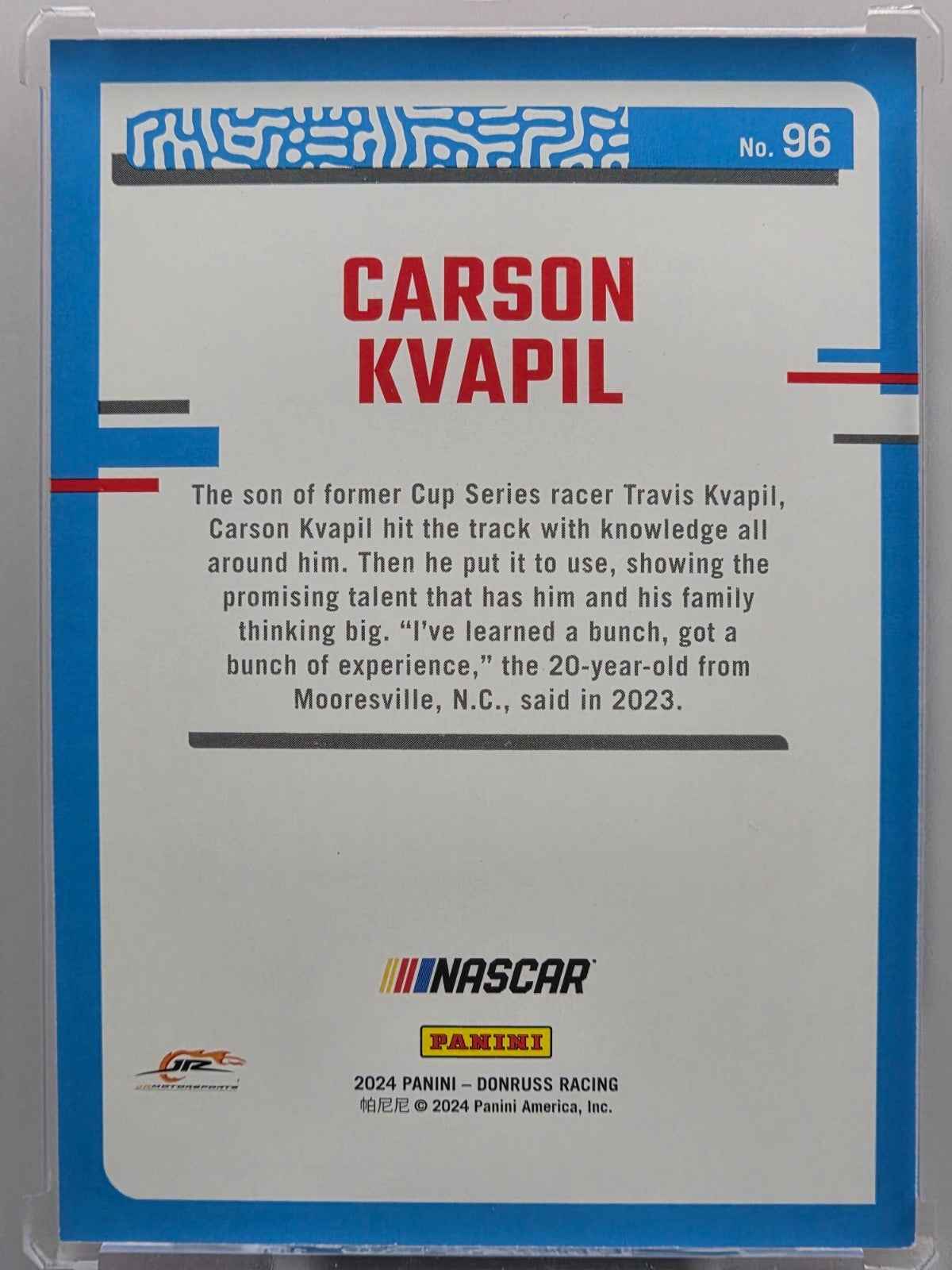2024 Panini Donruss - Carson Kvapil (RC) - Red /299 - #96 - Buy 3 Get 1!