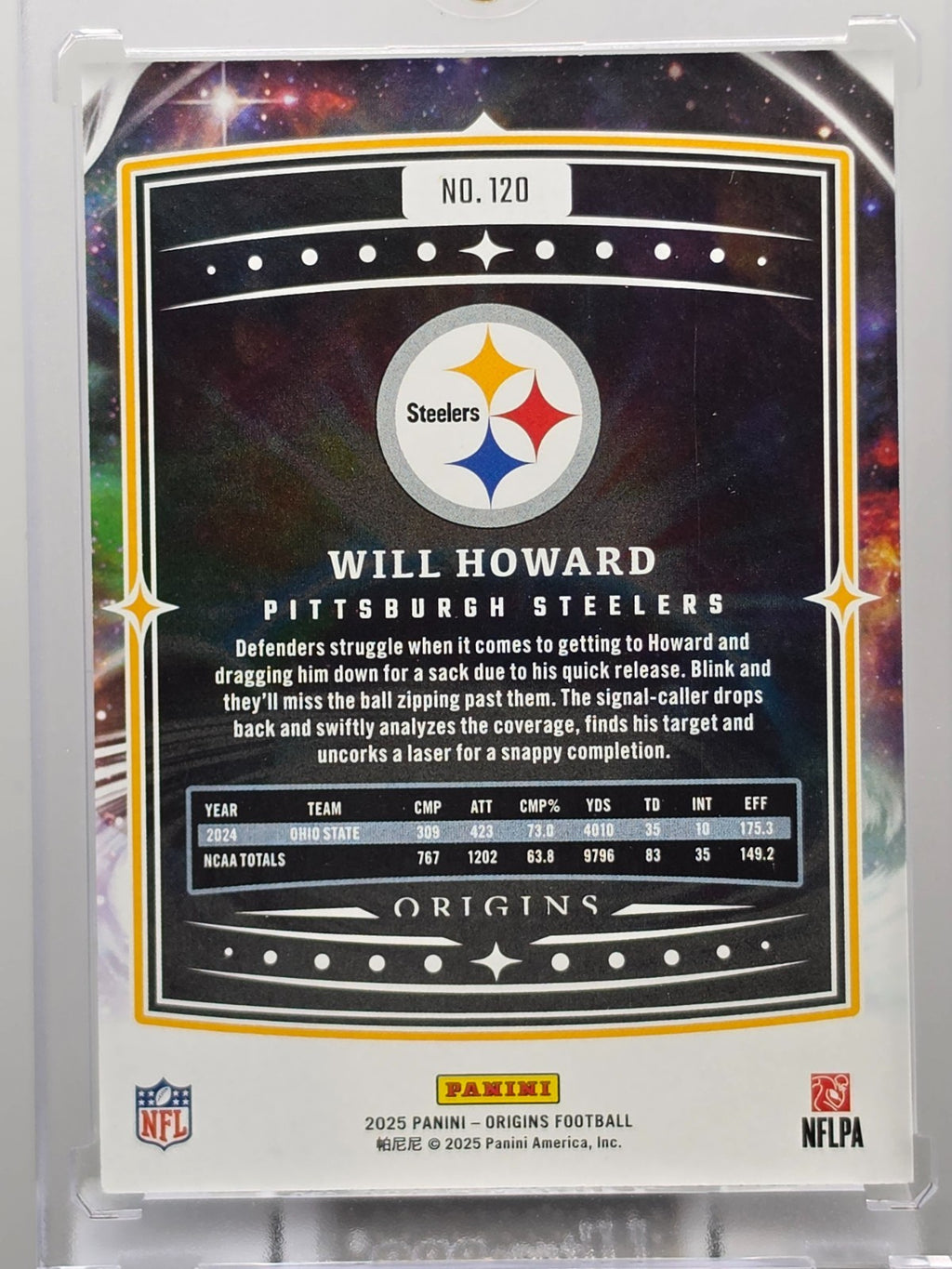 2025 Panini Origins - Will Howard (RC) - Base - #120 ** Buy 3 Get 1 **
