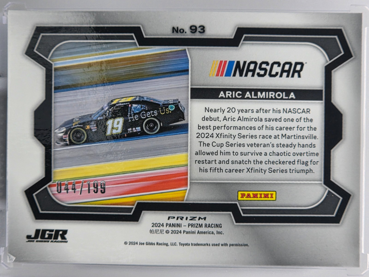 2024 Prizm Racing - Aric Almirola - Blue Prizm /199 - #93 - Buy 3 Get 1 Free!