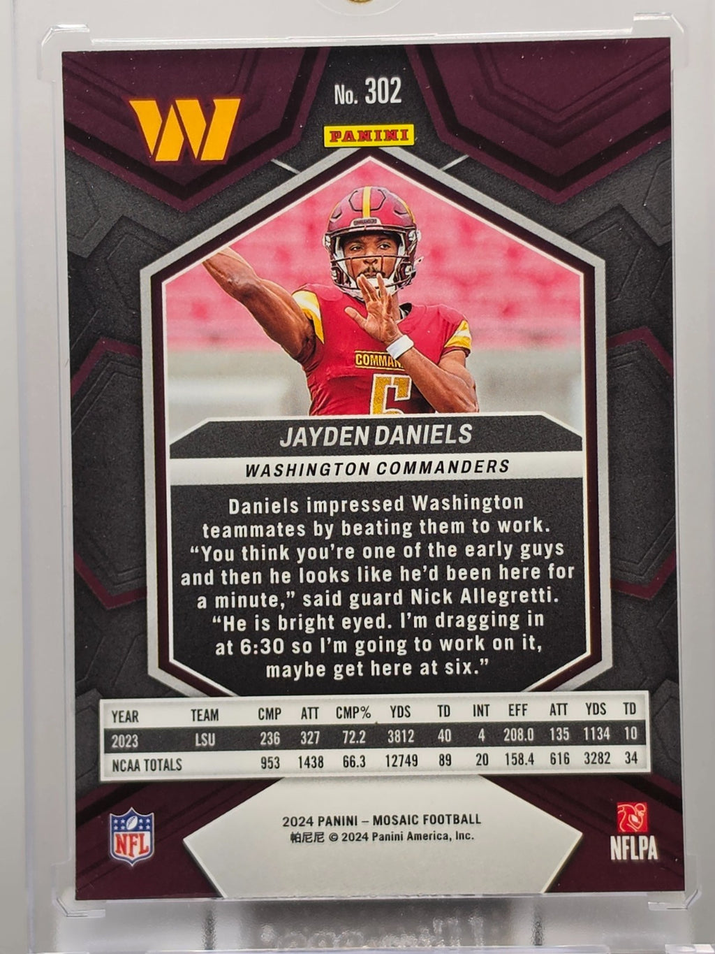 2024 Panini Mosaic - Jayden Daniels (RC) - Base - #302 - ** Buy 3 Get 1 **