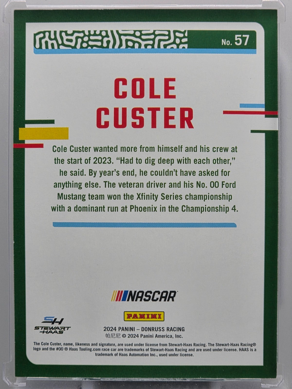 2024 Panini Donruss   Cole Custer   Purple /99   #57   Buy 3 Get 11