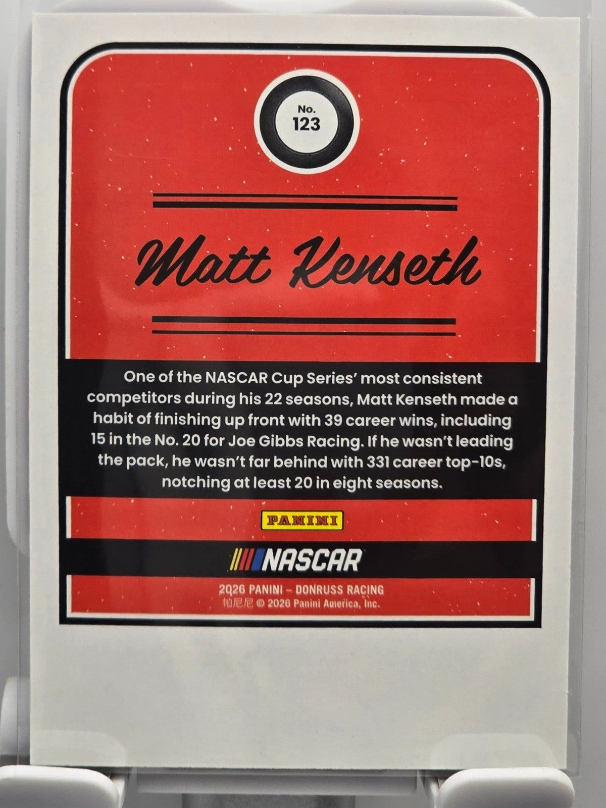 2026 Donruss NASCAR Racing - #123 Matt Kenseth - Throwback - Purple Base /99