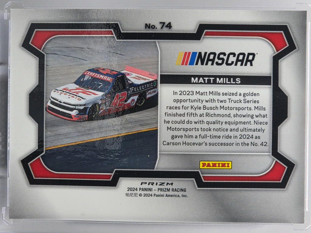 2024 Prizm Racing - Matt Mills - Blue Ice Prizm - #74 - Buy 3 Get 1 Free!