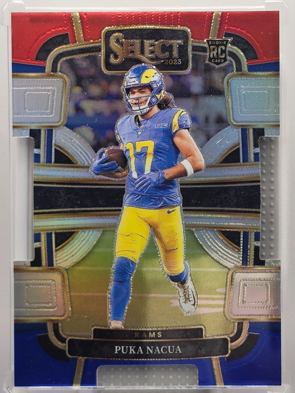 2023 Panini Select - Puka Nacua (RC) - Red & Blue Die-Cut - #56